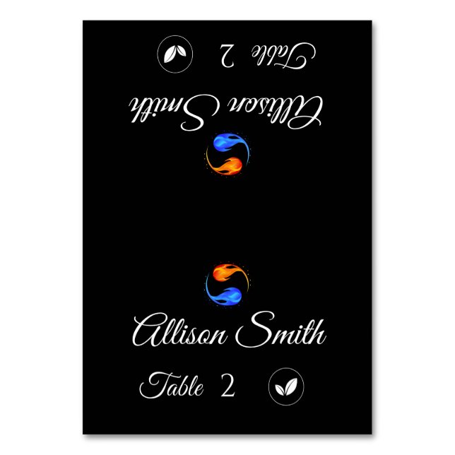 Tarjetas de plaza boda-Icono vegetariano-Llamas ge (Anverso)