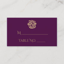 Tarjetas de plaza Boda indias con Mandala morada y