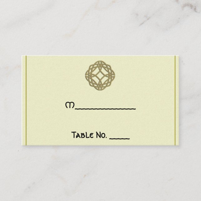 Tarjetas de plaza Boda Knot Eternity Gold (Anverso)