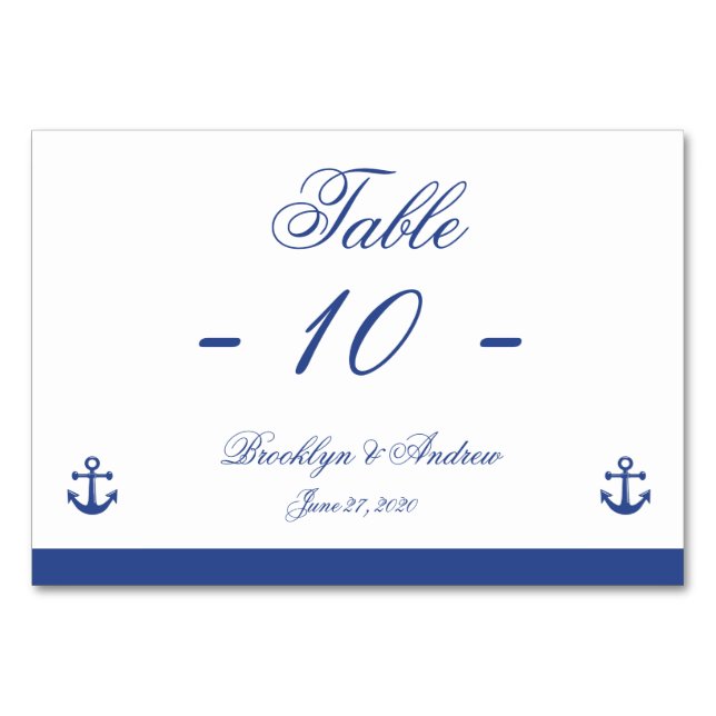 Tarjetas de plaza Boda náutica (Anverso)