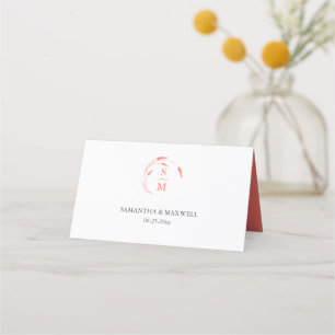 Tarjetas de plaza Boda personalizadas monogramadas