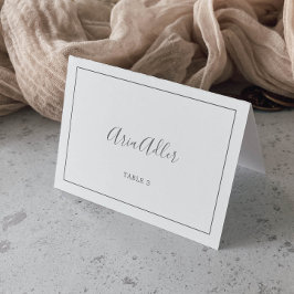 Tarjetas de plaza Boda plateado minimalistas