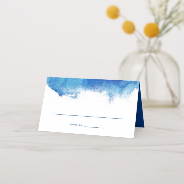 Tarjetas de plaza Boda plegada de Sapphire Tide (Anverso)