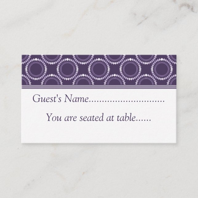 Tarjetas de plaza Boda pulida, morada (Anverso)