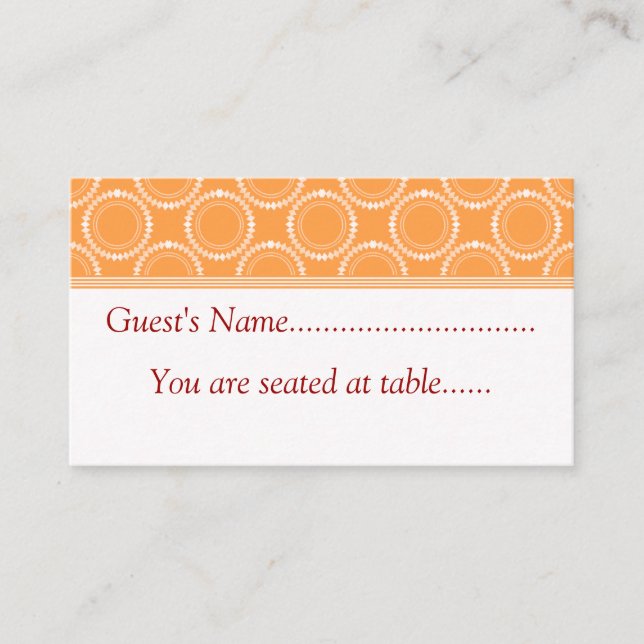 Tarjetas de plaza Boda pulida, Naranja (Anverso)