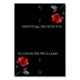 Tarjetas de plaza boda-Rosa simple roja- vegetaria