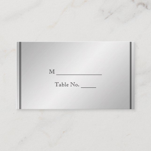 Tarjetas de plaza Boda Silver Elegance (Anverso)
