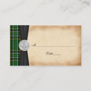 Tarjetas de plaza Boda Tartán Celtic Claddagh