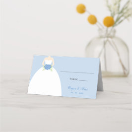 Tarjetas de plaza boda (traje Boda azul Pastel)