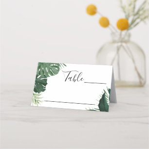 Tarjetas de plaza Boda Tropical Monstera