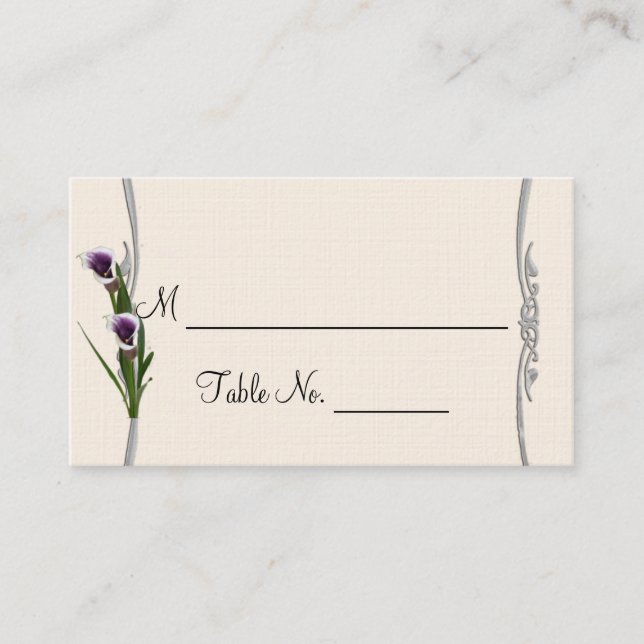Tarjetas de plaza Boda Western Calla Lily Posh (Anverso)