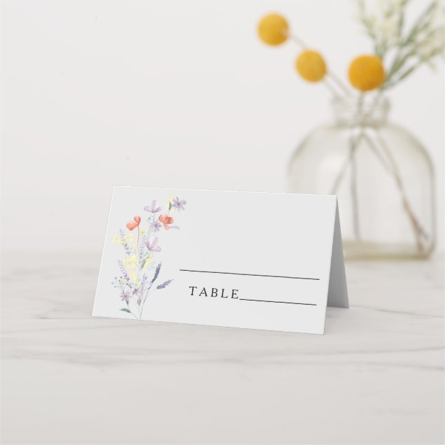 Tarjetas de plaza Boho Floral boda (Anverso)