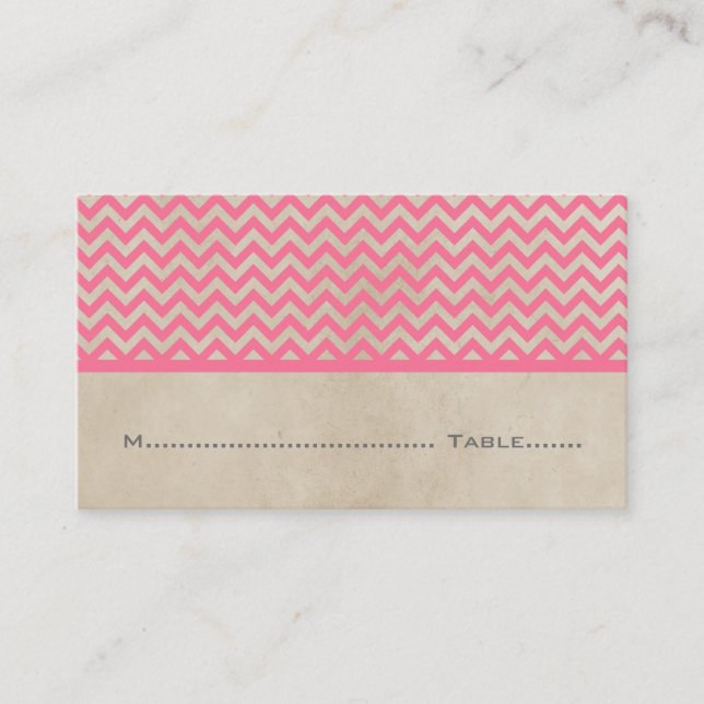 Tarjetas de plaza Chevron Chevron de Moda rosa (Anverso)