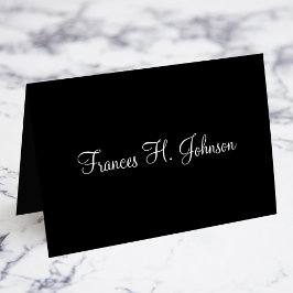 Tarjetas de plaza con caligrafía elegante en blanc