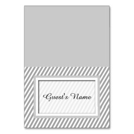 Tarjetas de plaza con nombre en rayas grises y per