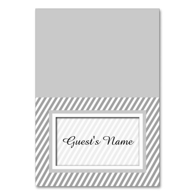 Tarjetas de plaza con nombre en rayas grises y per (Anverso)