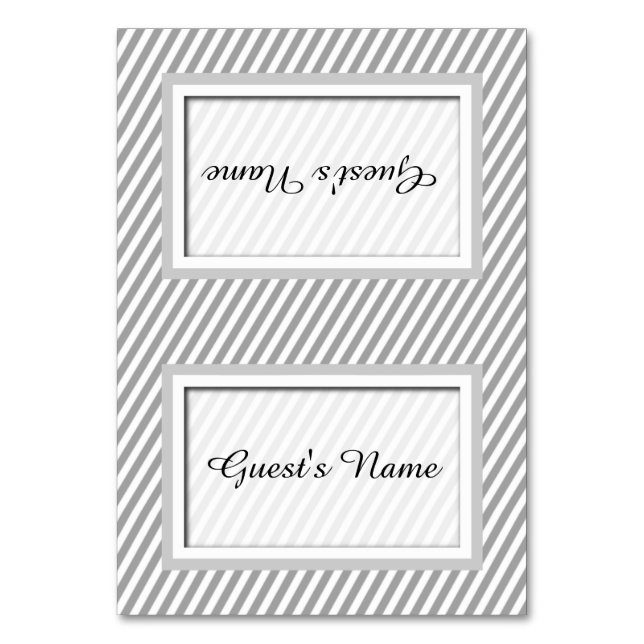 Tarjetas de plaza con nombre en rayas grises y per (Anverso)