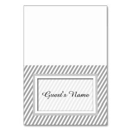 Tarjetas de plaza con nombre en rayas grises y per
