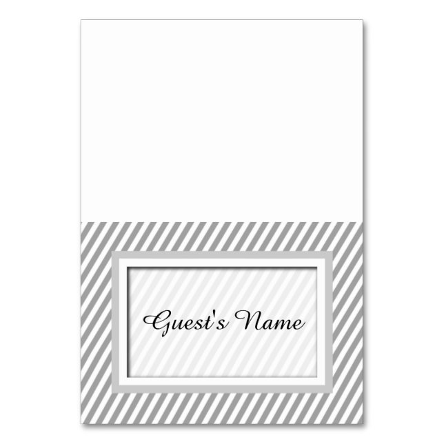Tarjetas de plaza con nombre en rayas grises y per (Anverso)