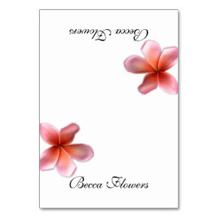Tarjetas de plaza con techo de plumeria rosa simpl