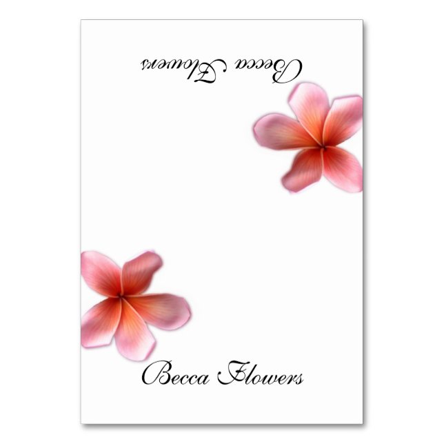 Tarjetas de plaza con techo de plumeria rosa simpl (Anverso)