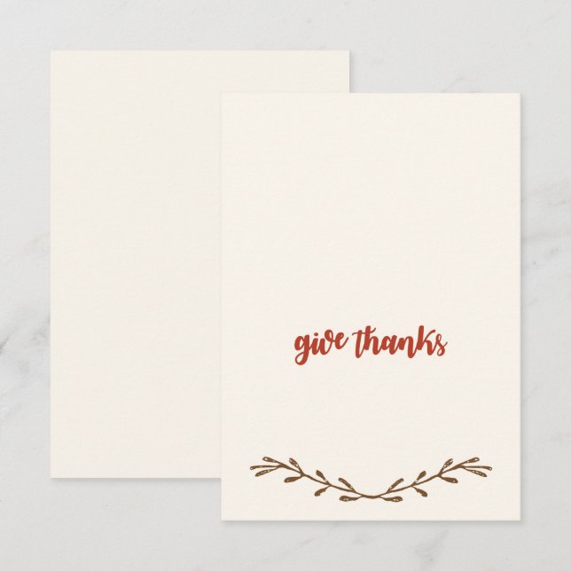 Tarjetas de plaza de Acción de Gracias (Anverso / Reverso)