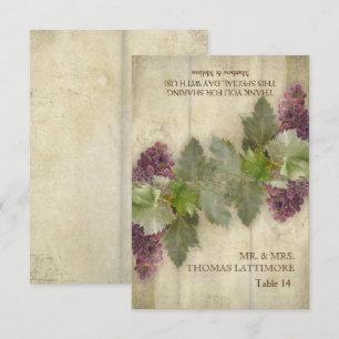 Tarjetas de plaza de asiento Elegante bodega rústi