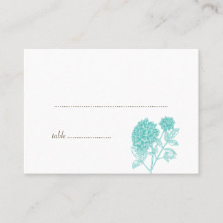 Tarjetas de plaza de asiento para boda de dahlia a