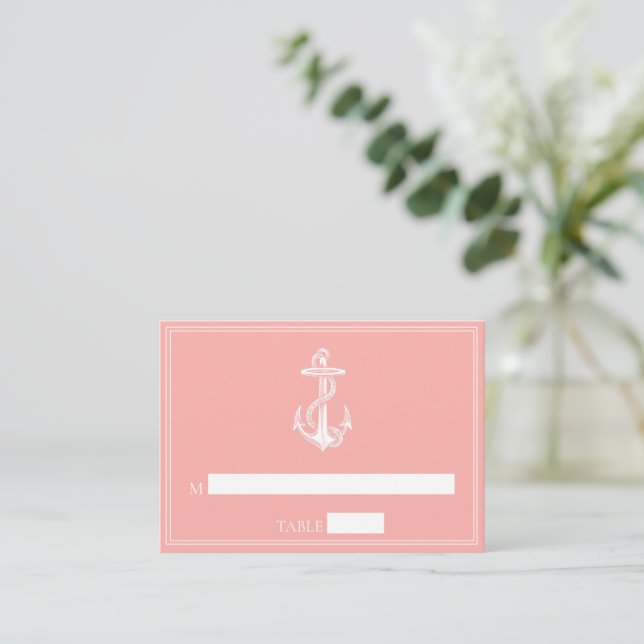 Tarjetas de plaza de Boda de anéctico coral (Anverso de pie)