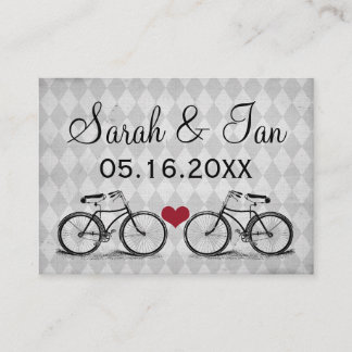 Tarjetas de plaza de Boda de bicicletas de época