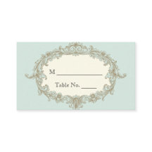 Tarjetas de plaza de Boda de marco vintage Blue Go