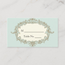 Tarjetas de plaza de Boda de marco vintage Blue Go