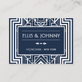 Tarjetas de plaza de Boda geométrico de la Marina