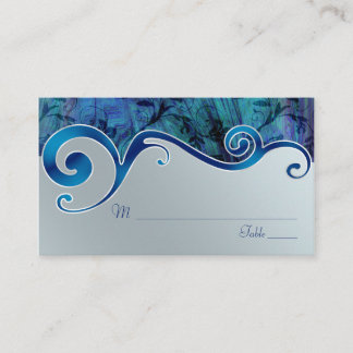 Tarjetas de plaza de Boda gris azul y plateado