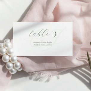 Tarjetas de plaza de Boda Sage Green Script minima