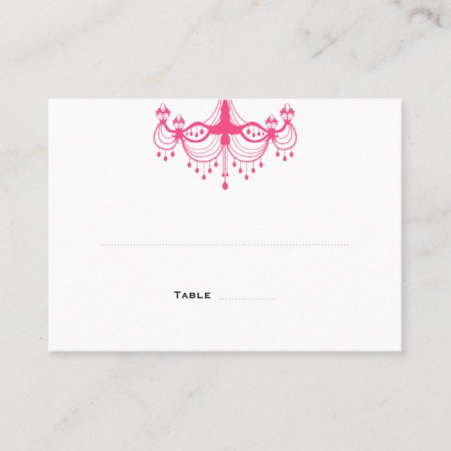 Tarjetas de plaza de candelabro rosado y negro (Anverso)