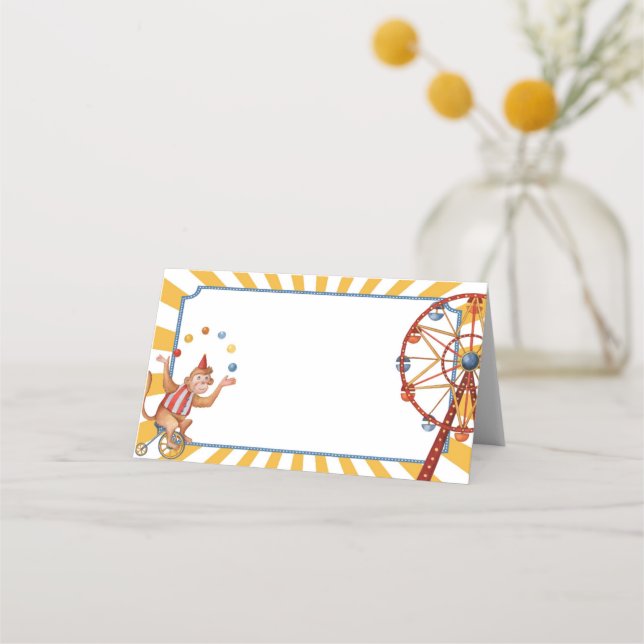 tarjetas de plaza de carnaval de animales de circo (Anverso)