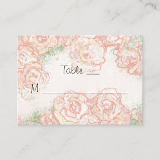 Tarjetas de plaza de crema y rosas rosadas Boda
