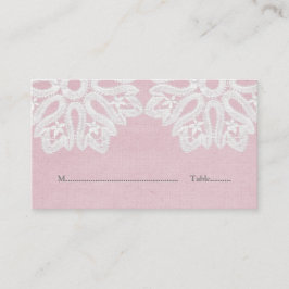 Tarjetas de plaza de encaje rosa elegante