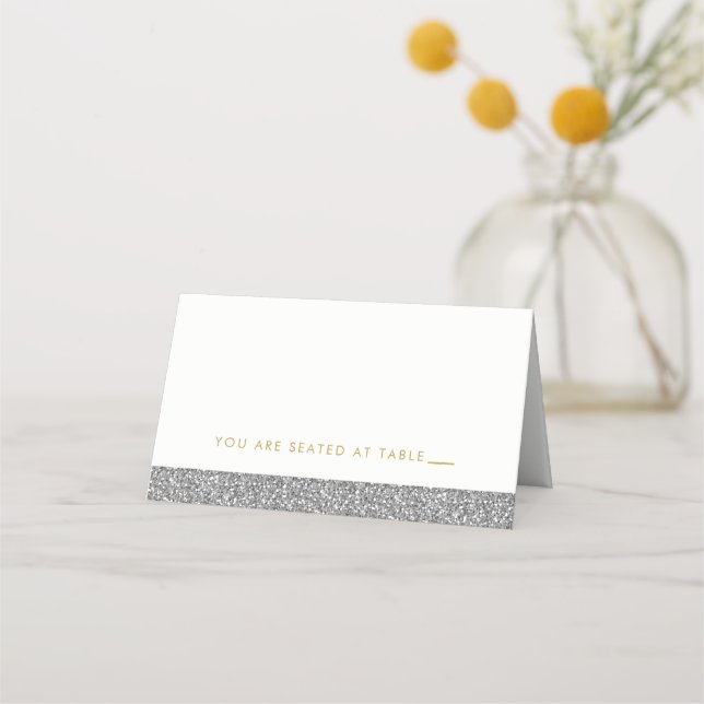 Tarjetas de plaza de Escort Gris Esparkly Purpurin (Anverso)