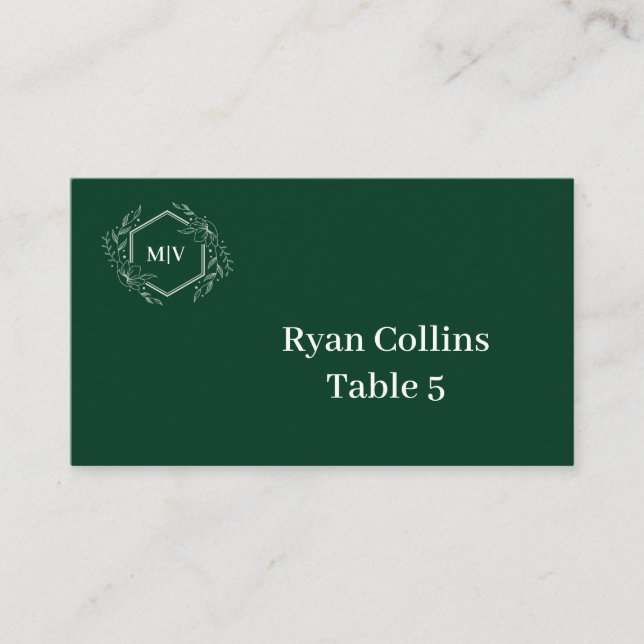 Tarjetas de plaza de Escudo de monograma verde de  (Anverso)