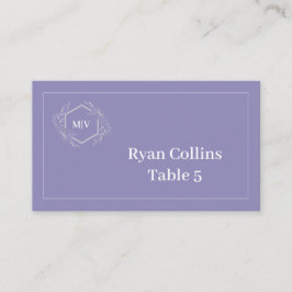 Tarjetas de plaza de Escudo Monograma de Lavender