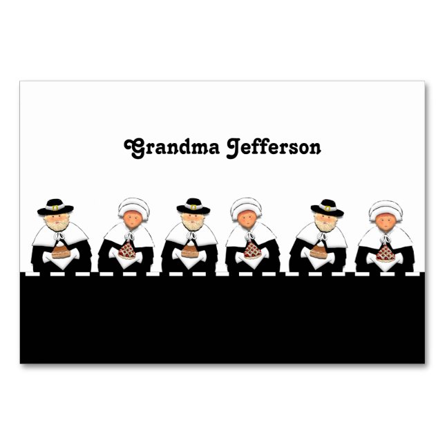 Tarjetas de plaza de la mesa de Acción de Gracias (Anverso)