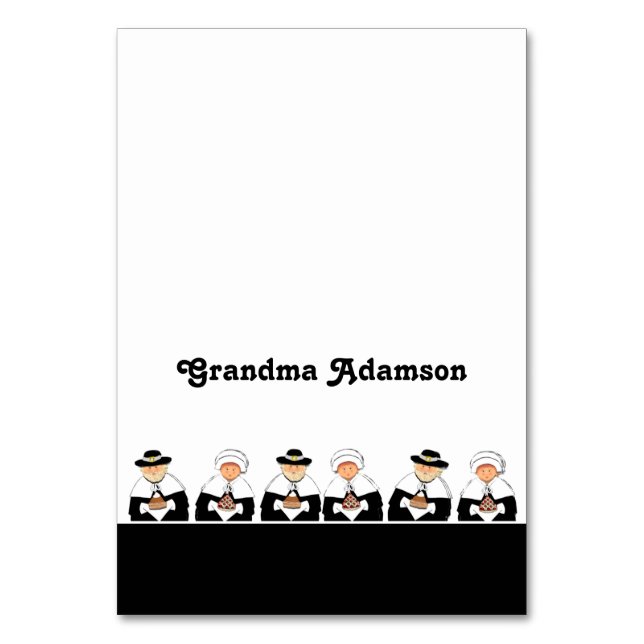 Tarjetas de plaza de la mesa de Acción de Gracias (Anverso)