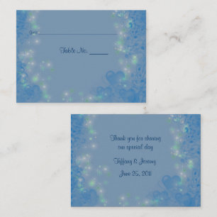 Tarjetas de plaza de mesa Boda Blue Hearts