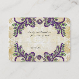 Tarjetas de plaza de mesa de Paisley Damask Vintag