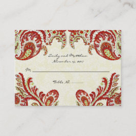 Tarjetas de plaza de mesa de Paisley Damask Vintag