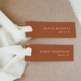 Tarjetas de plaza de nombre de Boda de Terracota m