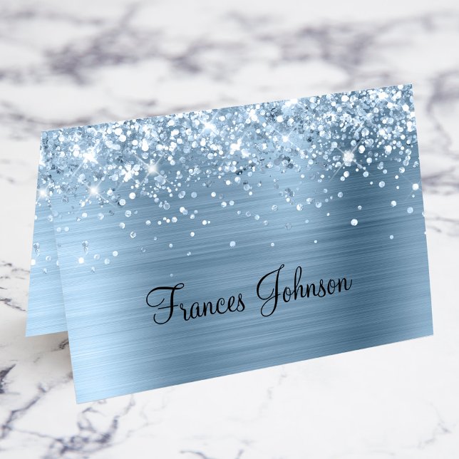 Tarjetas de plaza de nombres individuales azul cla (Fold Your Own Individual Place Cards)