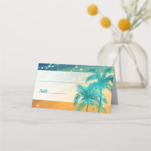 Tarjetas de plaza de palmar del Boda azul Verde az